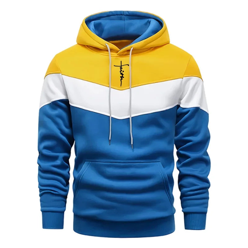 Completo Tuta Da Uomo Felpa Con Cappuccio Tricolore Autunno Inverno Moda Casual Comfort Alta Qualità Pantaloni Abbinati