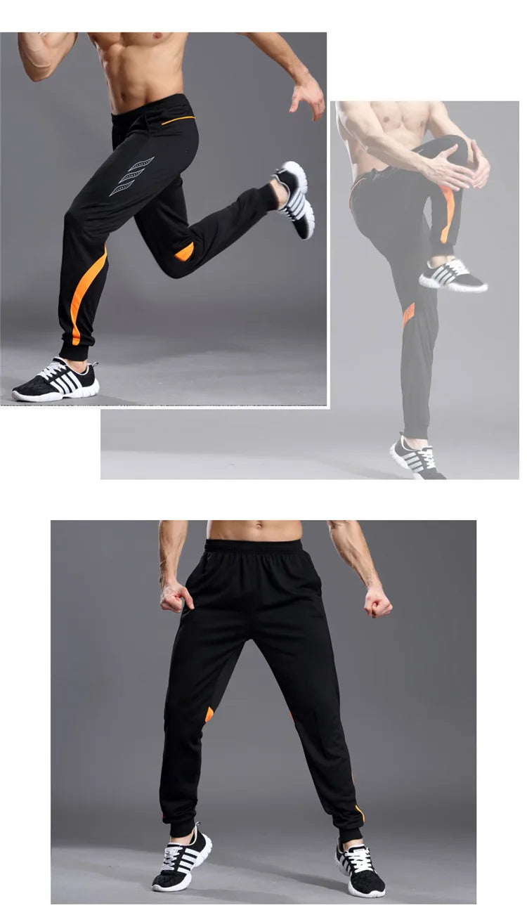 Pantaloni sportivi da corsa da uomo con tasche con cerniera Pantaloni da jogging da calcio Pantaloni sportivi da allenamento Pantaloni da calcio da basket Pantaloni da allenamento da uomo