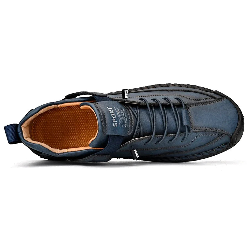 Scarpe In Pelle Cucite A Mano Uomo Scarpe Casual Da Passeggio Antiscivolo Leggere Esterno Taglia 47 48 Mocassini Slip On