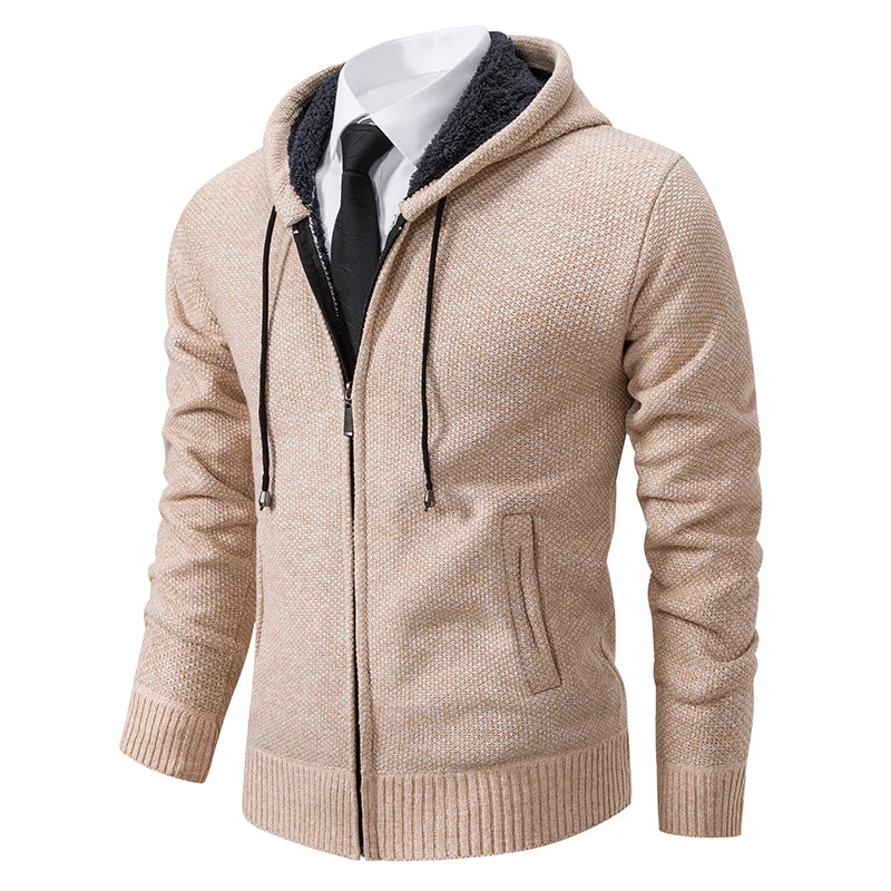 Cappotto Sportivo Casual Da Uomo In Jersey Autunno Inverno Con Colletto Alla Coreana E Cerniera Frontale In Pile