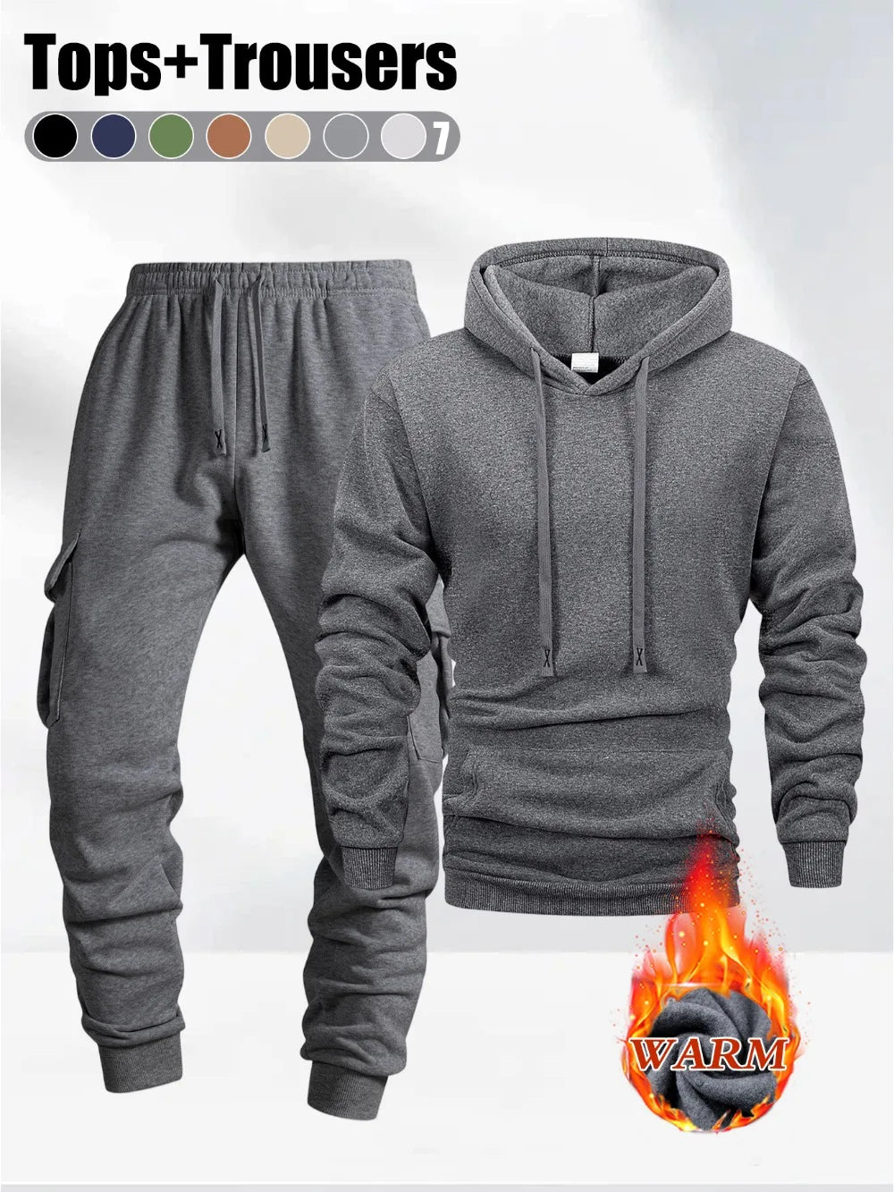 Set Autunno Inverno Da Uomo 2 Pezzi Felpa Con Cappuccio E Pantaloni Sportivi Abbigliamento Fitness Casual