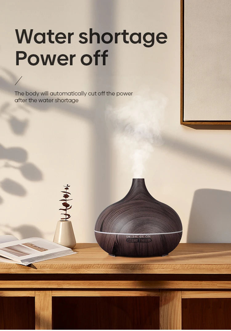 Umidificatore Ad Ultrasuoni Con Telecomando Per Diffusore Di Oli Essenziali Per Aromaterapia 550 Ml Con 7 Colori Di Luce