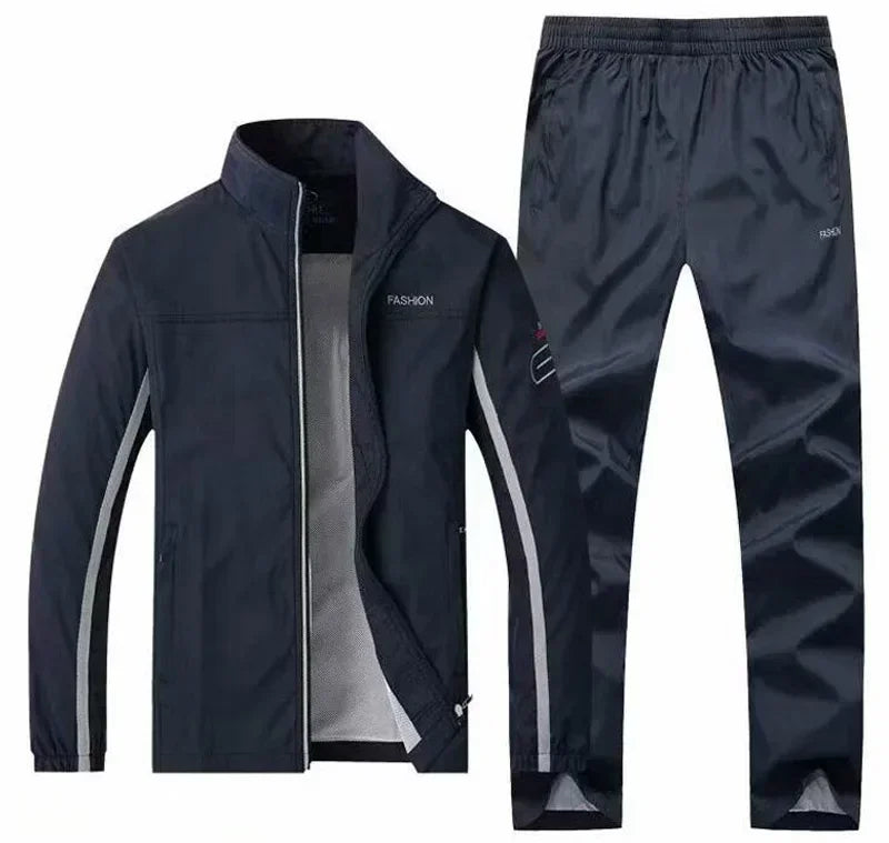 Tuta Sportiva Uomo 2 Pezzi Giacca Con Zip Pantaloni Vita Elastica Allenamento Pallacanestro