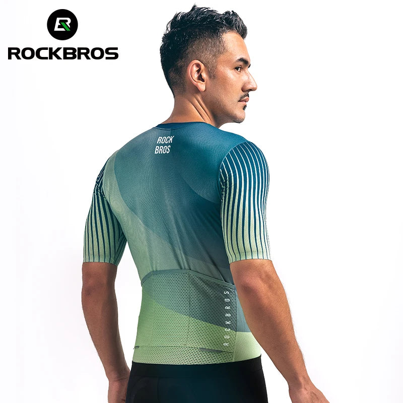 Maglia Da Ciclismo RockBros MTB Uomo Abbigliamento Estivo Traspirante Con Cerniera YKK Alta Qualità