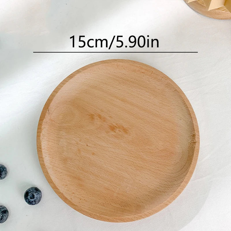 Vassoio Per Gambo Di Grano Rotondo Dessert Piatto Legno Massello Resistente Al Calore In Stile Giapponese Per Tè E Caffè