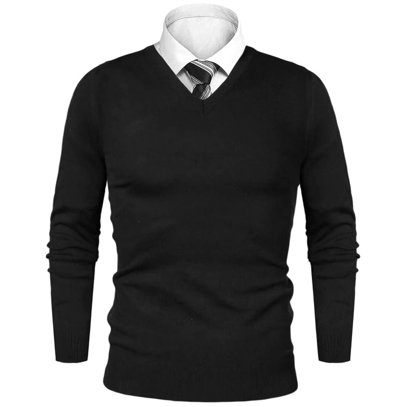 Animal Game Maglione Da Uomo In Lana Leggera Elegante Scollo A V Per Affari Business Casual