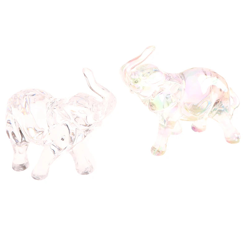 Simpatica statua di elefante di cristallo Mini statua di animale Ornamenti di elefante per bambini Artigianato Ornamenti di cristallo per desktop Soggiorno