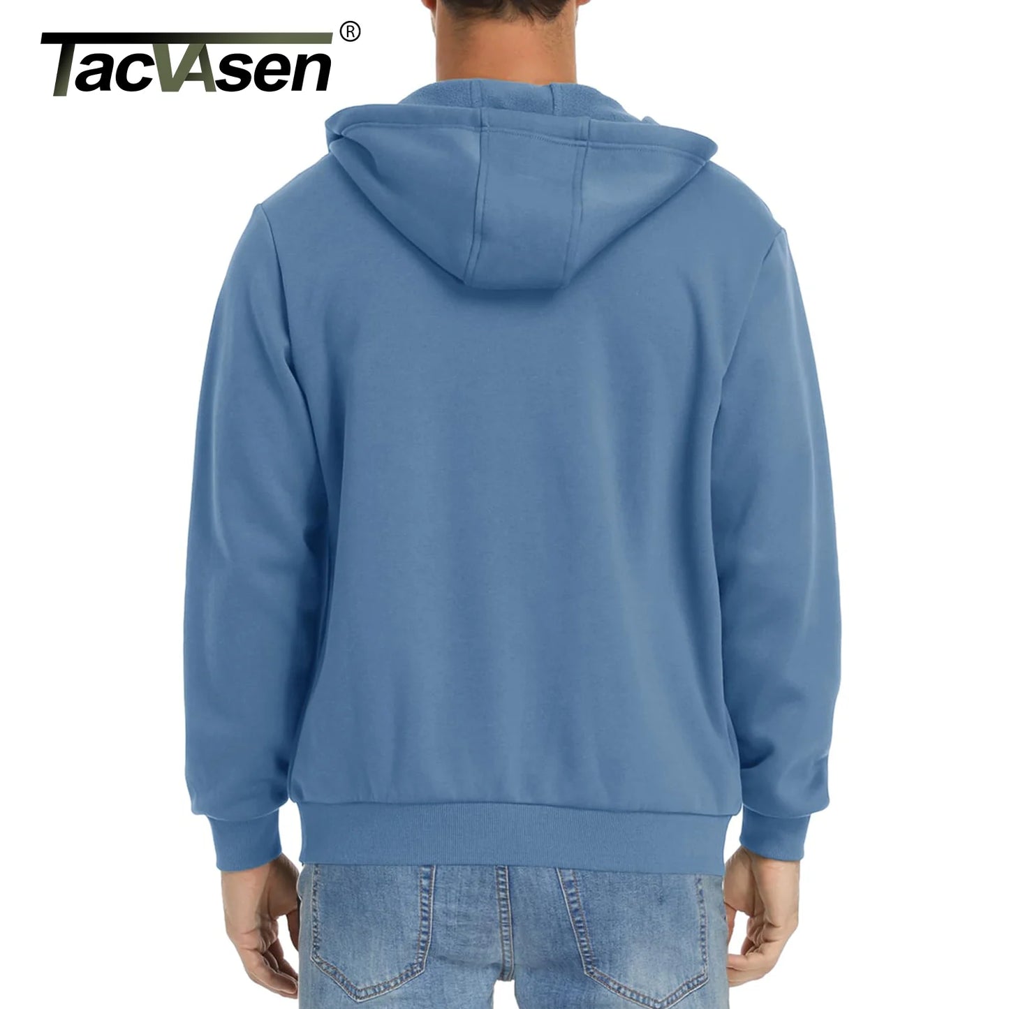 Tacvasen Felpa Con Cappuccio Uomo In Pile Con Tasche Grandi Con Zip Intera Casual Sportivo Per Running Escursionismo