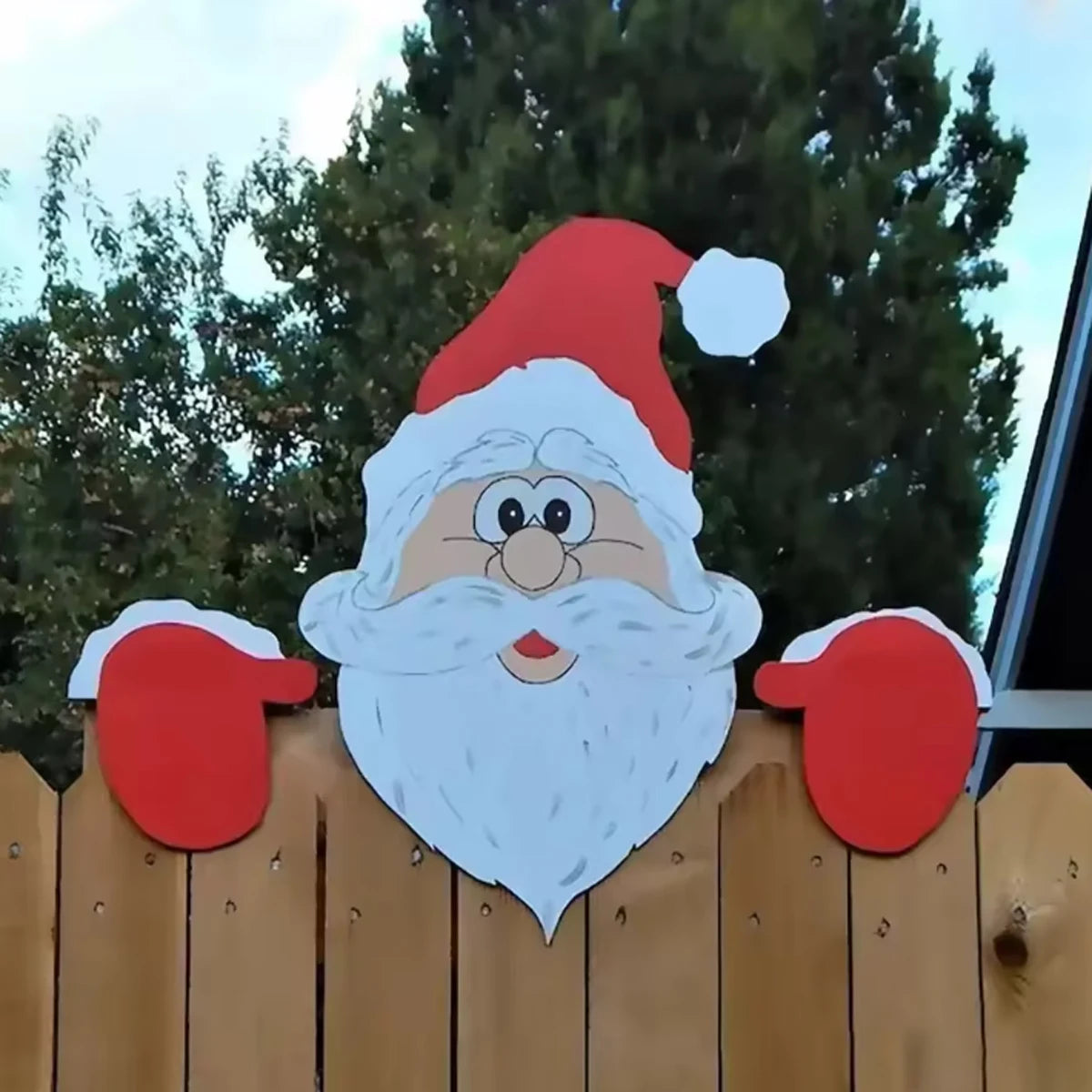 Babbo Natale Peeker Ornamento per Recinzione Giardino Interni Esterni Magico Regalo Fai da Te Famiglie Decoratori