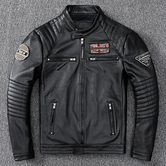 Giacca In Pelle Da Uomo Autunno Slim Fit Moto Due Colori Cappotto Corto AYUNSUE Abbigliamento Uomo Di Stile