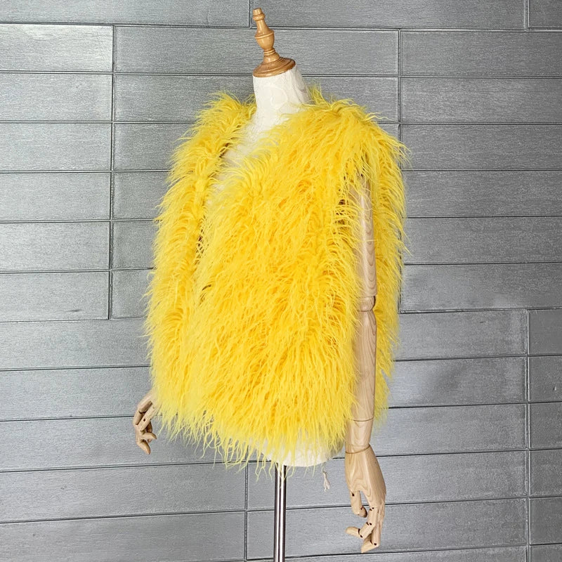 Gilet Di Pelliccia Sintetica Da Donna Lana Imitazione Caldo Senza Maniche Autunno Inverno 2025 Stile Elegante
