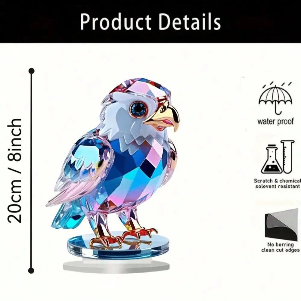 Aquila Di Cristallo Illuminabile Decorazione Da Tavolo In Plastica Resistente Per Soggiorno E Letto