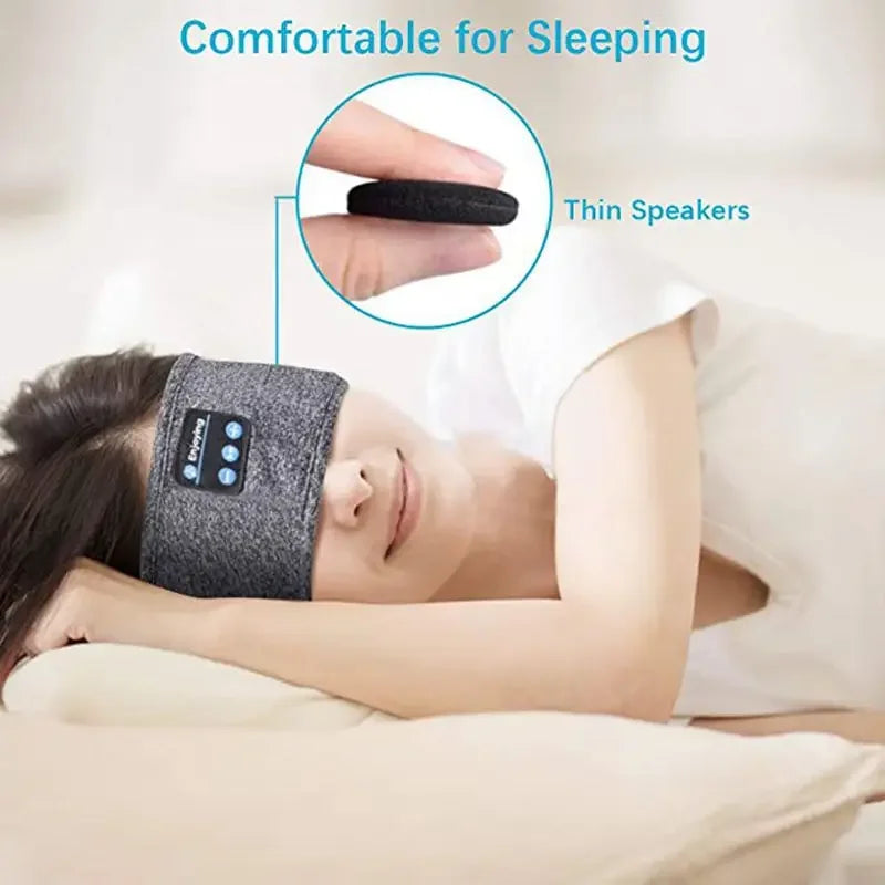 Maschera Per Il Sonno Con Cuffie Bluetooth Wireless Fascia Per Capelli Morbida Elastica Comoda Per Dormire Sul Fianco