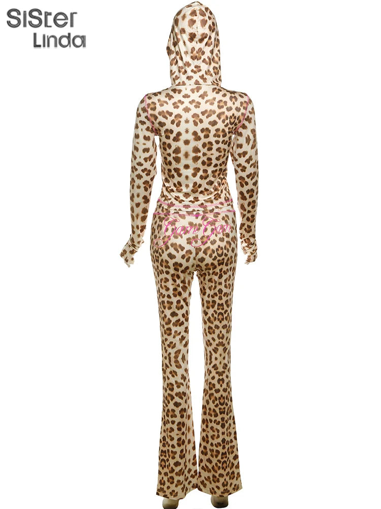 Sisterlinda Junior Tuta Alla Caviglia Leopardo Con Pantaloni Svasati High Street K24S50103