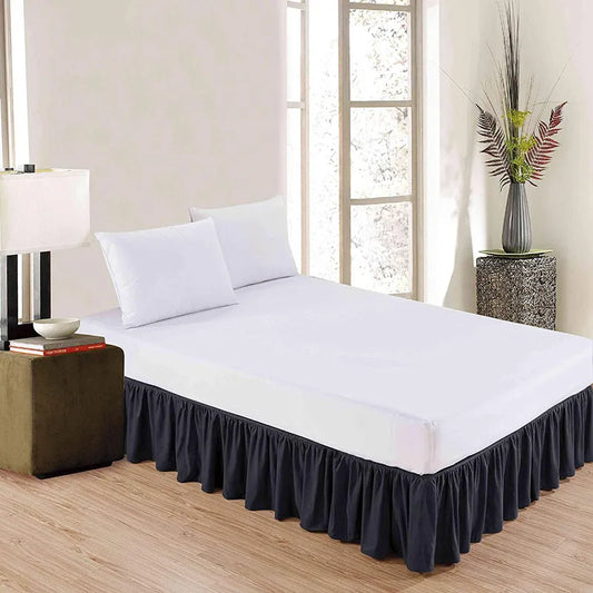 Gonne Da Letto Avvolgenti Con Volant Per Letti Queen In Tessuto Resistente Alle Pieghe Elastico Regolabile Facile Da Montare
