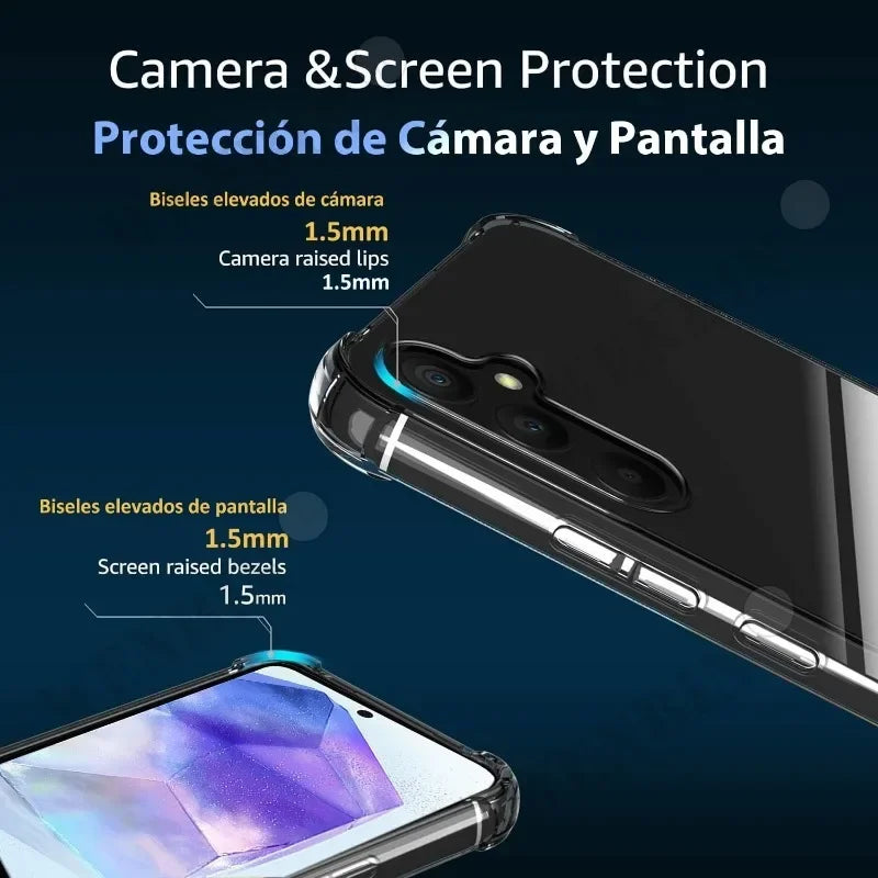 Custodia Antiurto in TPU Trasparente per Samsung Galaxy A56 A55 A36 A35 A16 A15 5G Protezione Antigraffio
