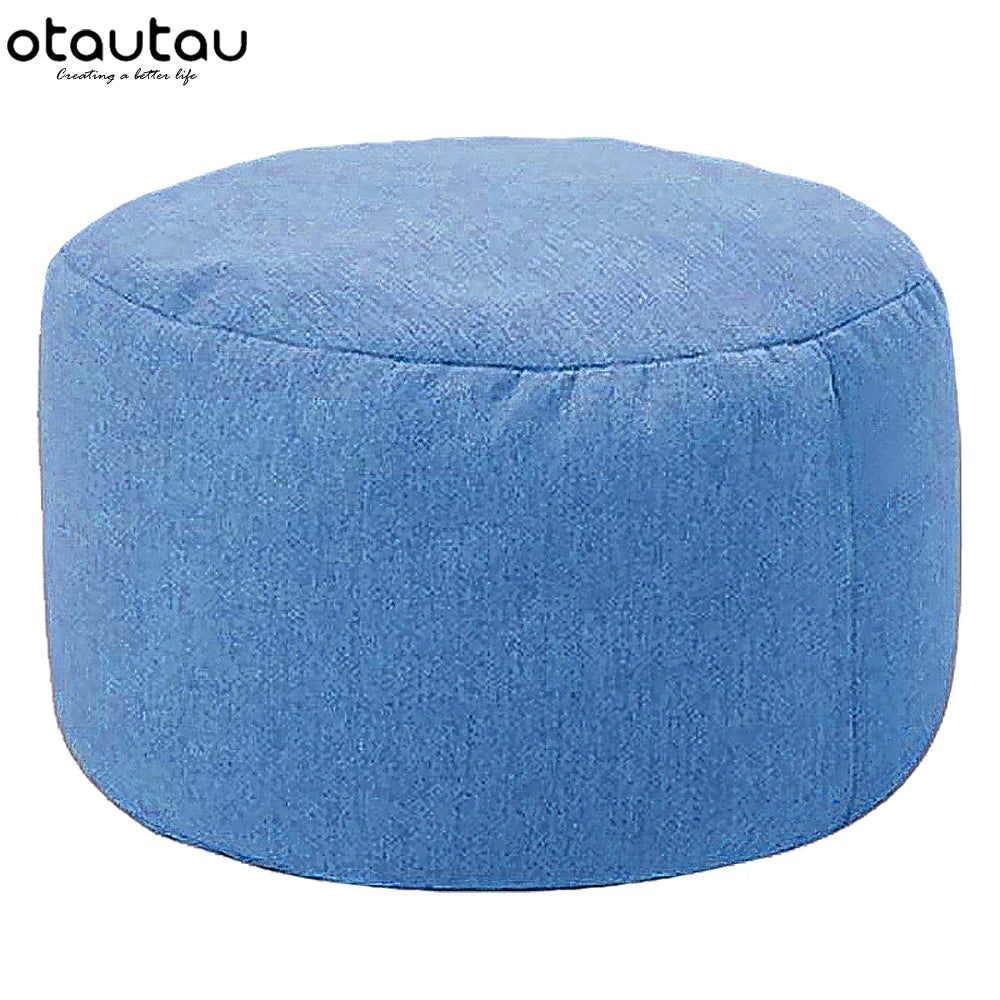 Sgabello Rotondo Diametro 30 Cm Altezza 20 Cm Pouf In Lino Ottomano Con Imbottitura Poggiapiedi Tatami Futon Puff JD001