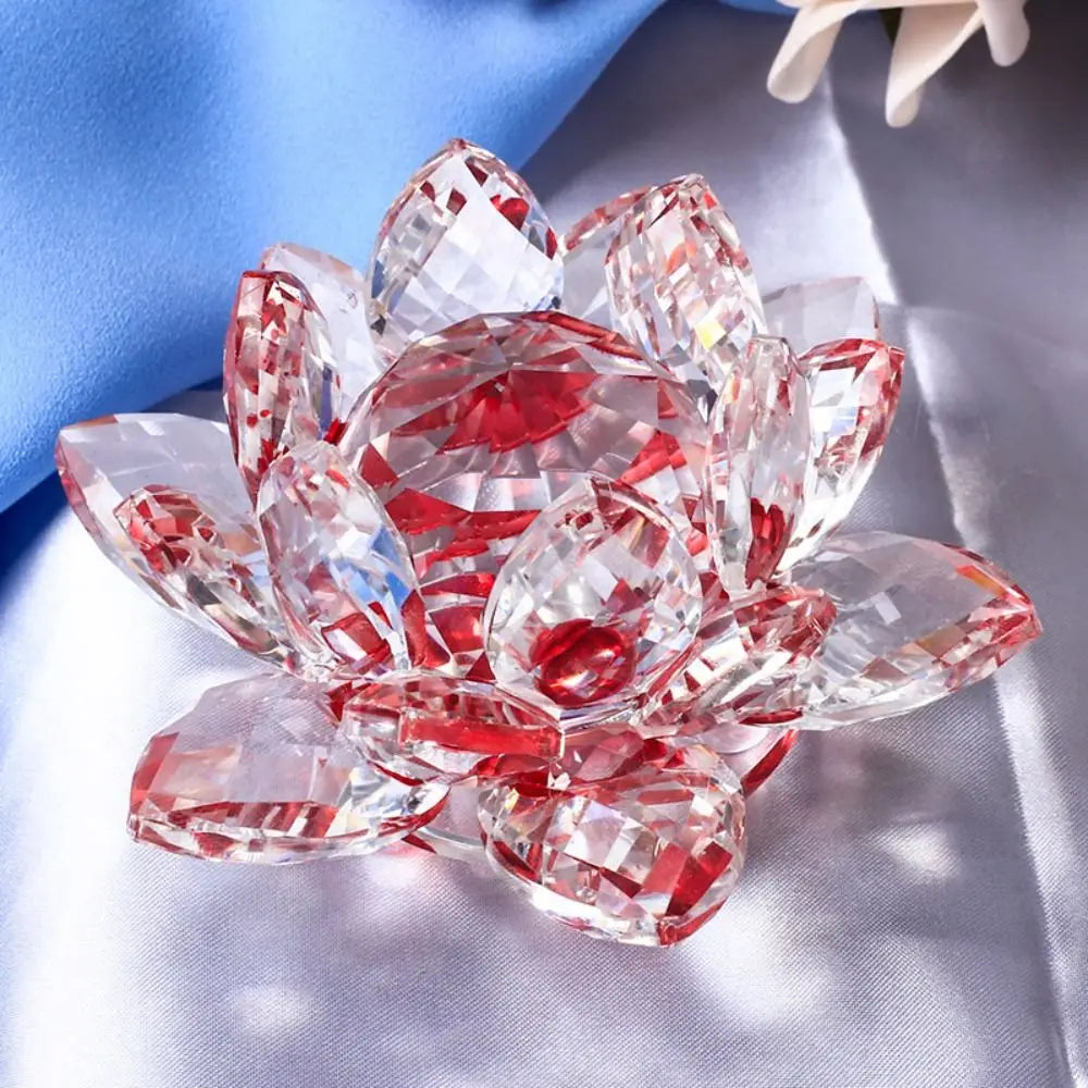 Regali Souvenir Fermacarte Vetro Artigianale Miniatura Fiore Di Loto Decorazione Figurina Cristallo