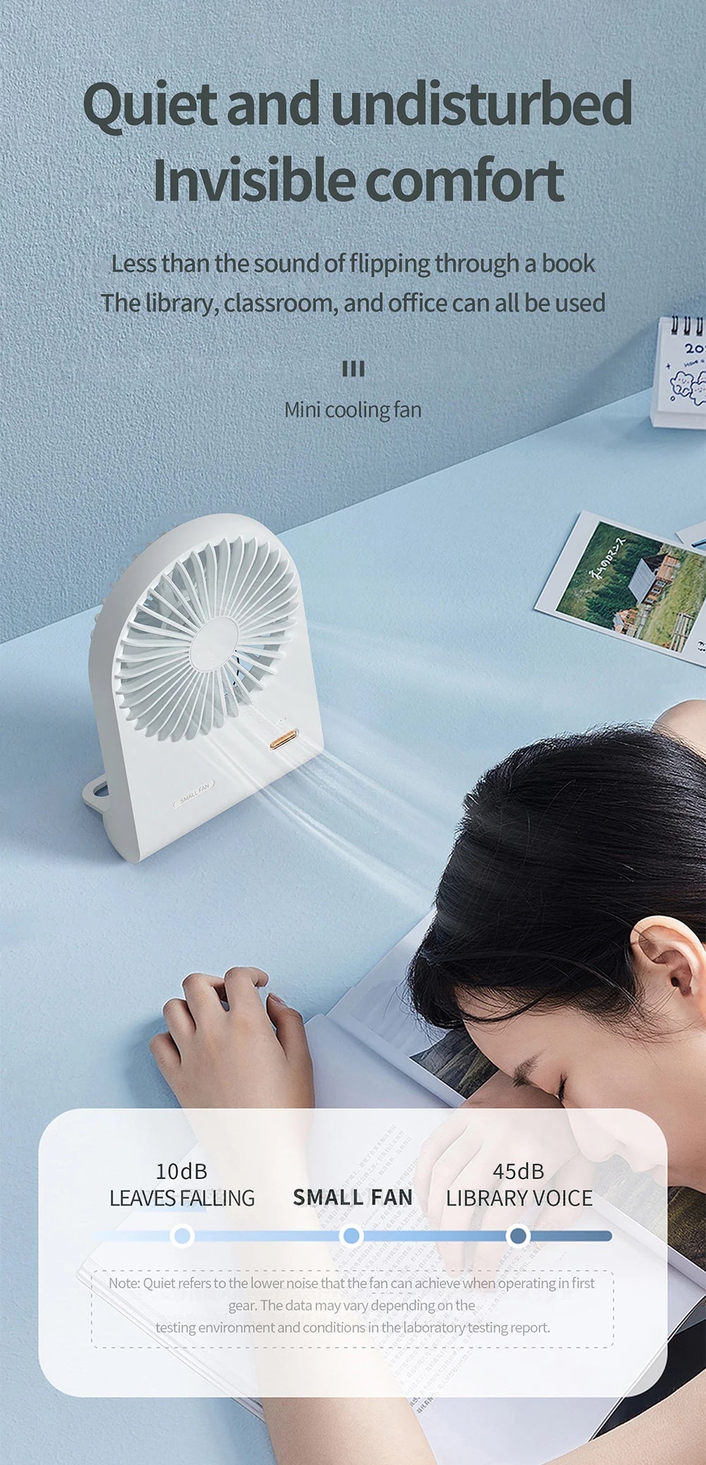 Ventilatore USB Portatile Ricaricabile per Studenti Dormitorio Pratico Compatto Efficiente
