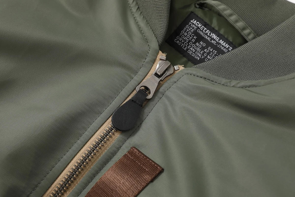 Cappotto Invernale MA1 Verde Salvia Pilota Nylon Imbottito Bomber Vintage Uomo Giacca Da Volo Giappone