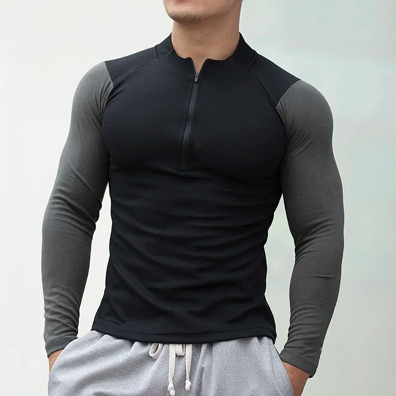 T-shirt sportiva da corsa a compressione da uomo Felpa sportiva attillata a maniche lunghe da allenamento da jogging Abbigliamento esterno Top fitness F4S2