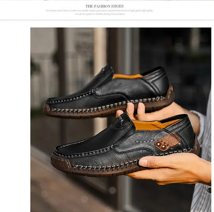 Mocassini Da Uomo Slip Traspiranti Scarpe Da Guida In Vera Pelle Fatte A Mano Eleganti Casual