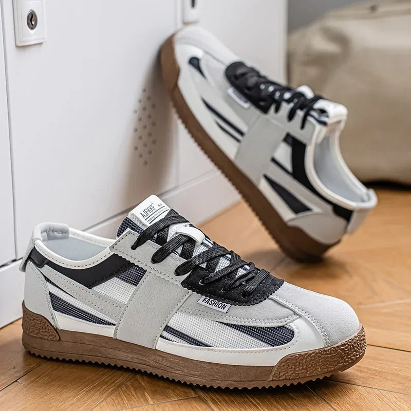 Scarpe Casual Uomo Traspiranti In Tela Versione Aggiornata Primavera Estate Punta Tonda Fodera In Poliestere