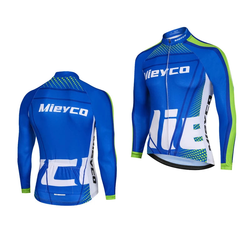 MIEYCOM Abbigliamento Ciclismo Uomo Maniche Lunghe Giacca Traspirante Protezione Solare MTB Corsa Primavera Autunno