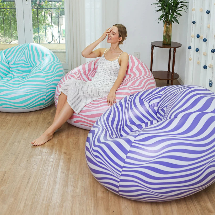Grandi Divani Gonfiabili In PVC Azulblanco Per Soggiorno Campeggio Lettino Sedie Pouf Tatami