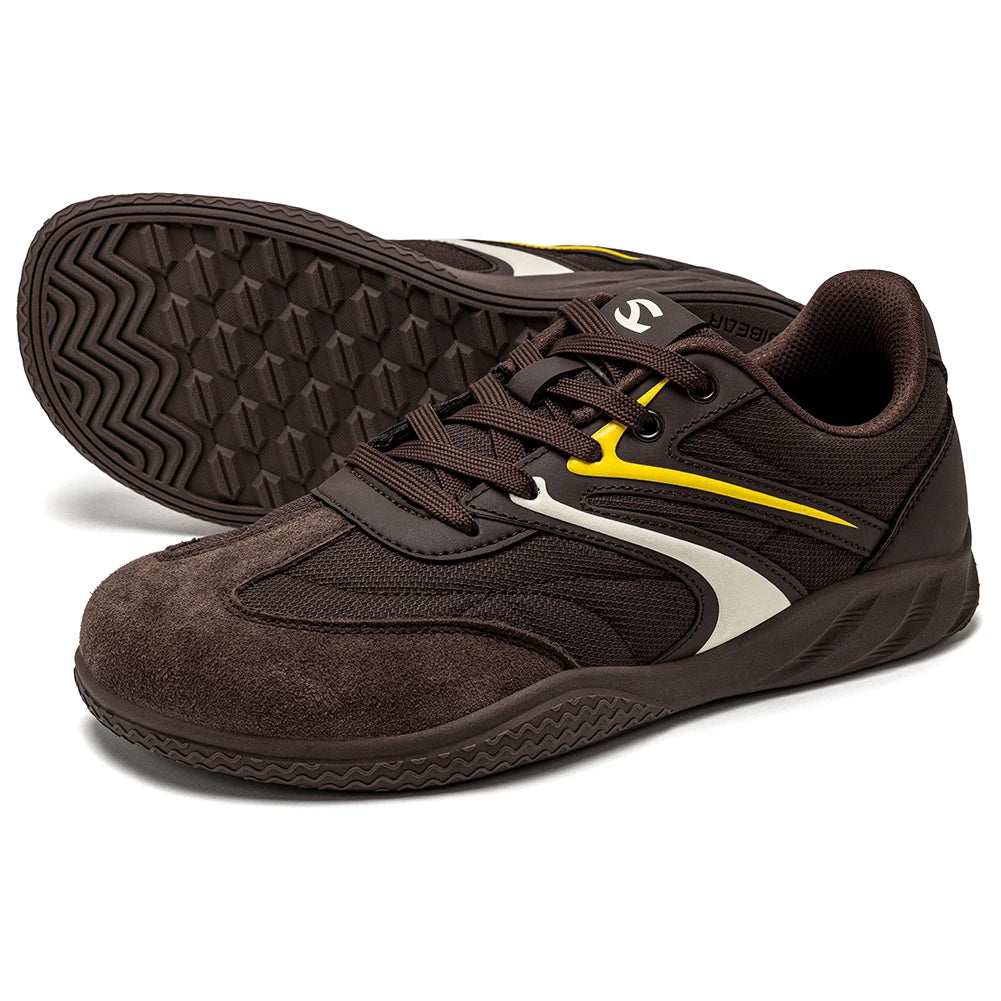 Hobibear Scarpe Minimaliste In Pelle Sintetica A Calzata Larga Sneakers Retro Allacciate Per Uomo E Donna Traspiranti