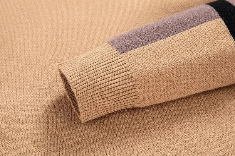 Maglione Da Uomo Lavorato A Maglia Pullover Autunno Inverno 2024 Morbido Caldo A Righe E Quadri Girocollo Moda Uomo