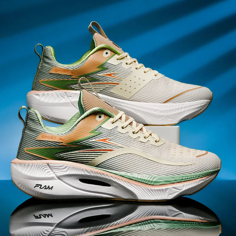 Scarpe Da Corsa Marathon Uomo Traspiranti Leggere Con Cuscino Aria Antiscivolo In Carbon Board