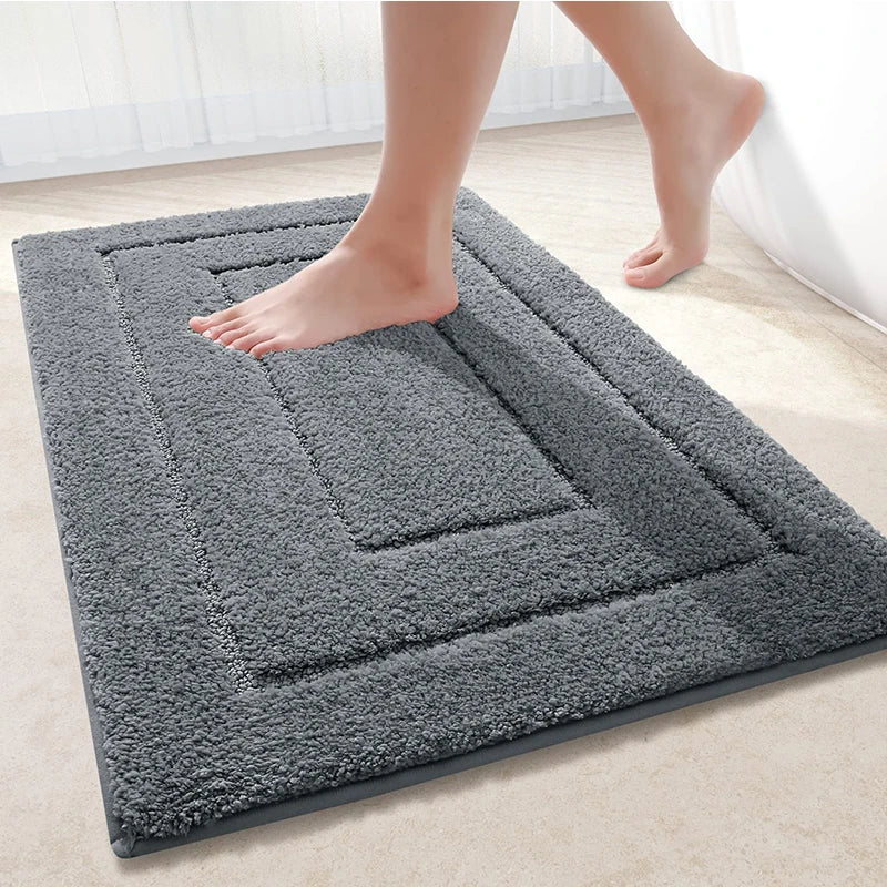 Homaxy Tappetino Da Bagno In Velluto A Doppio Telaio Antiscivolo Per Interni Assorbe Acqua E Trappola Sporco Comodo