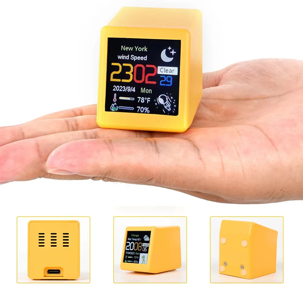 Orologio Digitale WiFi Monitor Intelligente Con Temperatura Umidità Sveglia Decorazione Portatile Per Casa Ufficio