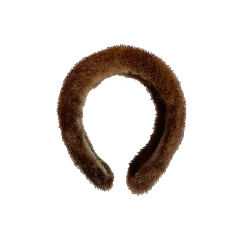 Fascia Per Capelli Inverno In Pelliccia Vera Di Visone Alta Qualità Per Donne Lusso Regalo Elegante