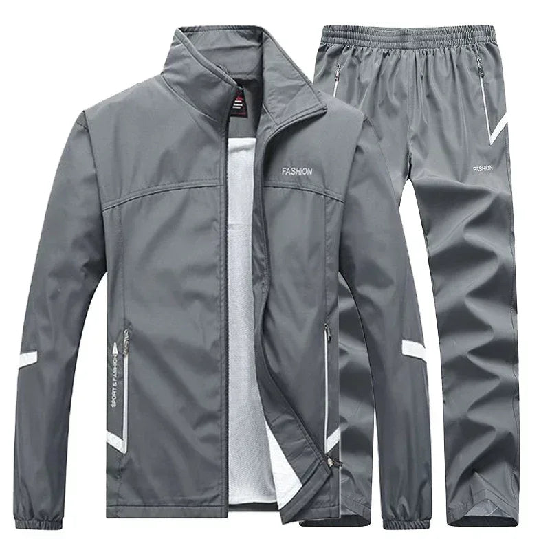 Tuta Sportiva Uomo 2 Pezzi Giacca Con Zip Pantaloni Vita Elastica Allenamento Pallacanestro