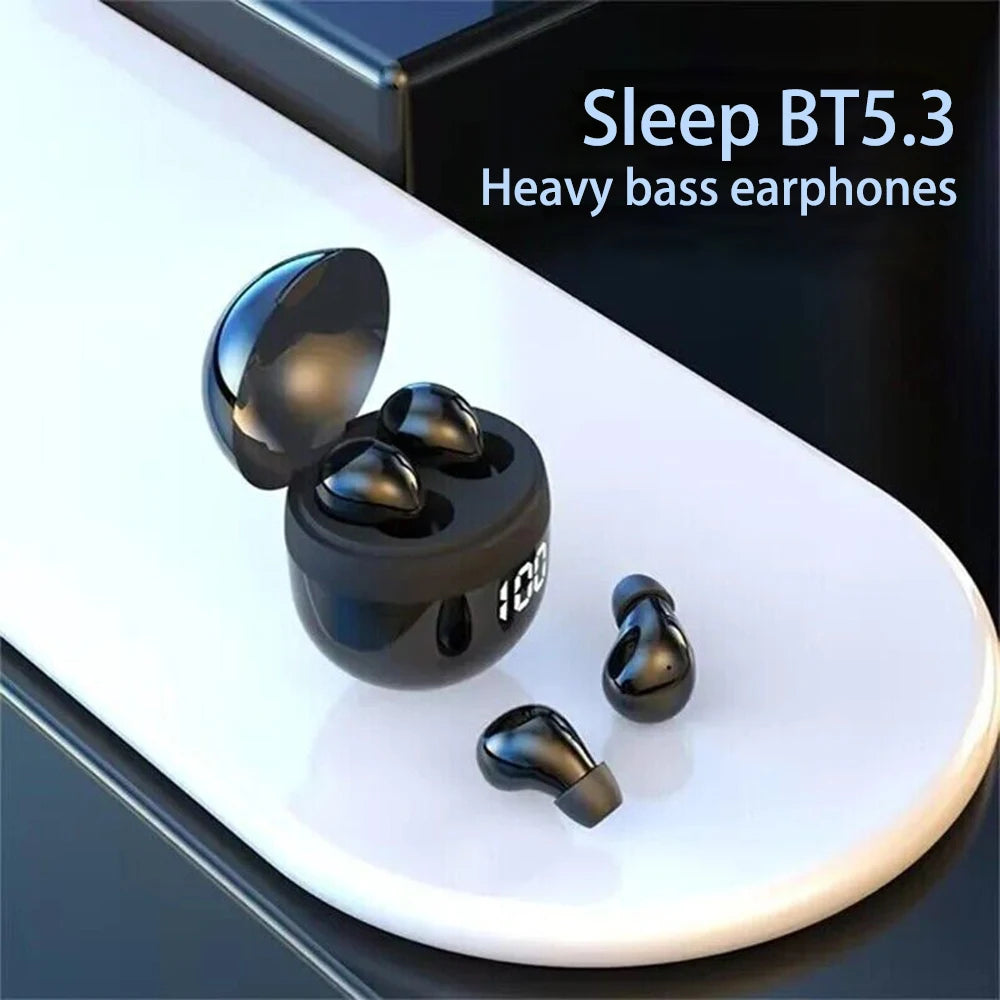 SK18 Mini Cuffie Invisibili Wireless Bluetooth 5.3 Con Microfono Cancellazione Del Rumore HD Per Dormire Con Bassi