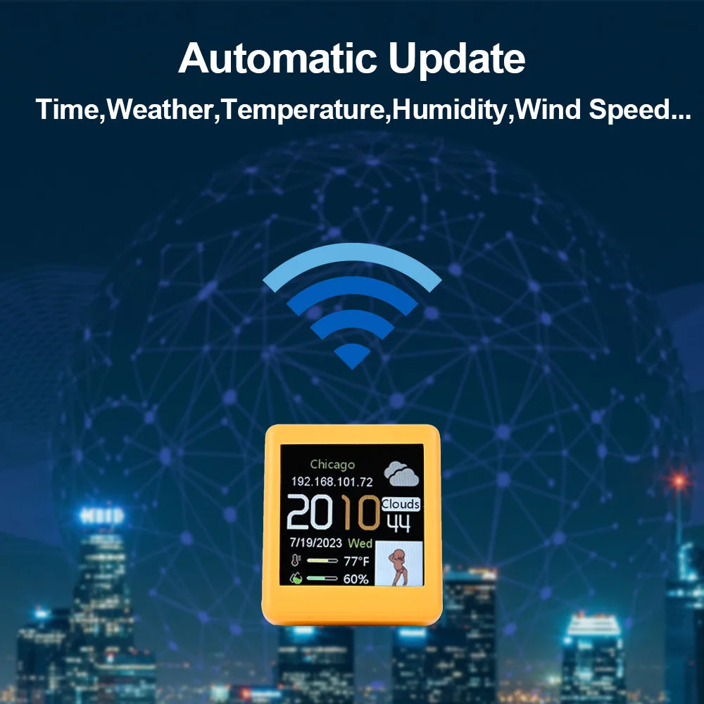 Orologio Digitale Da Tavolo Con Stazione Meteorologica WiFi Temperatura Umidità E Previsioni Meteo Per Arredamento