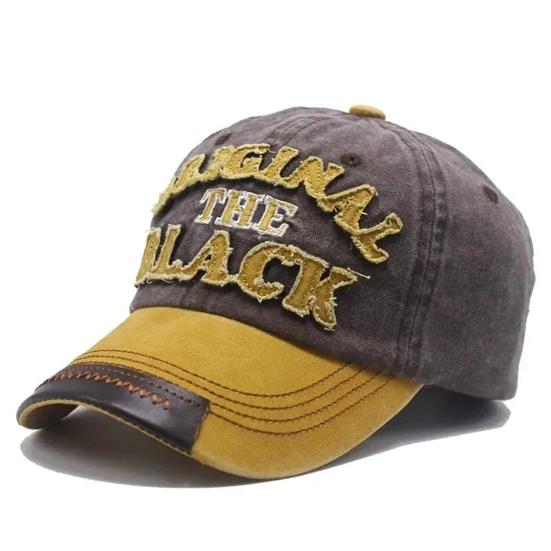Berretto Da Baseball Vintage Unisex Cotone Lavato Ricamo Lettera Nera Berretto Casual Da Esterno