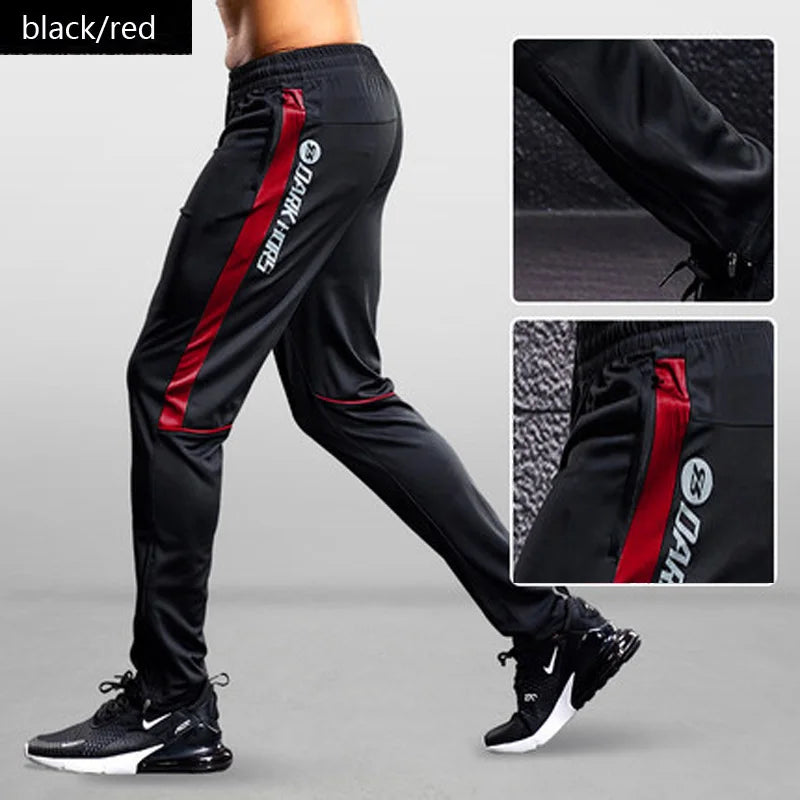 Pantaloni sportivi da uomo Pantaloni da corsa con tasche con cerniera Allenamento di calcio Pantaloni sportivi da jogging Pantaloni sportivi da calcio fitness