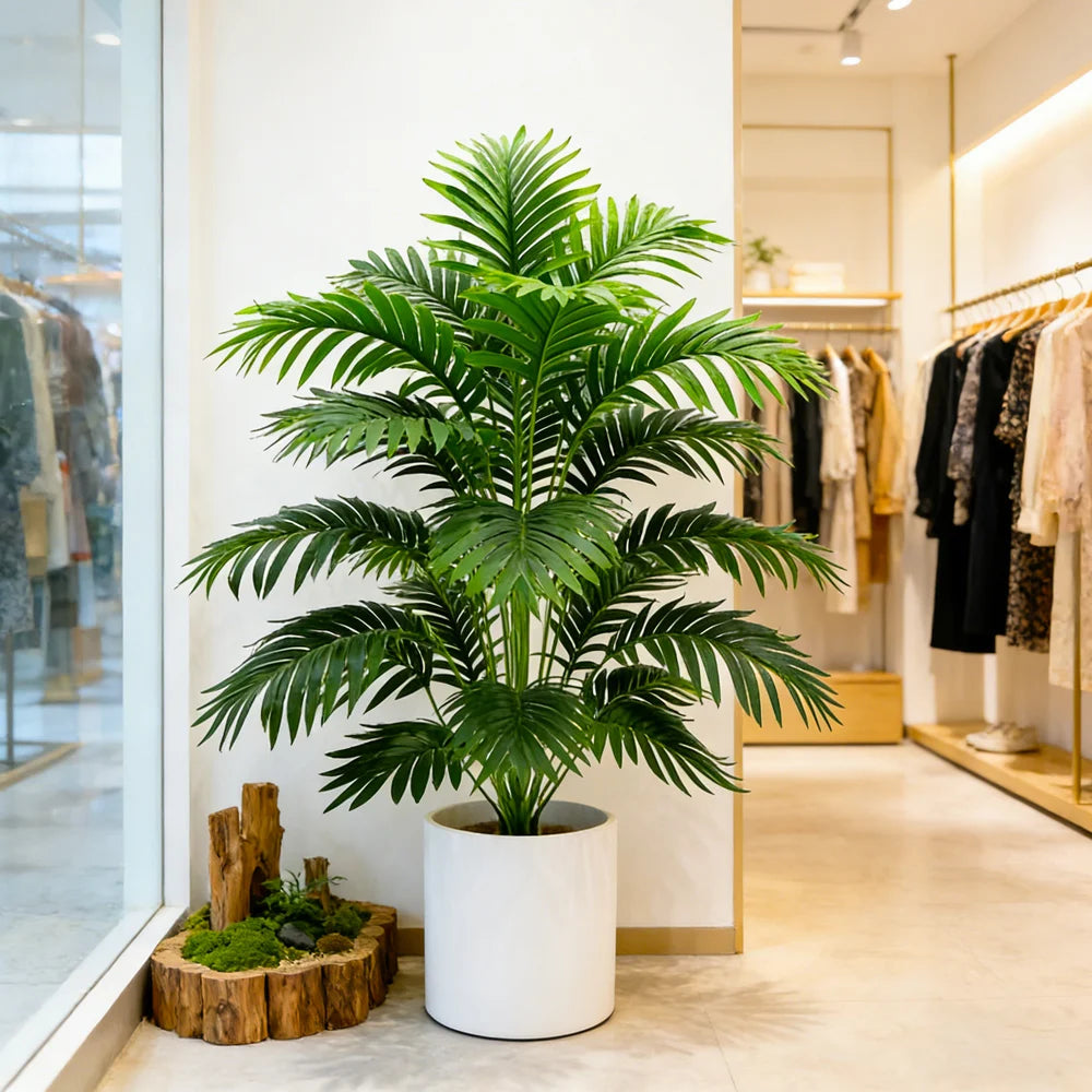 Palma Artificiale Alta 60 80 Cm Per Decorazioni Interne Finta Pianta Con Foglie Di Monstera E Maranta