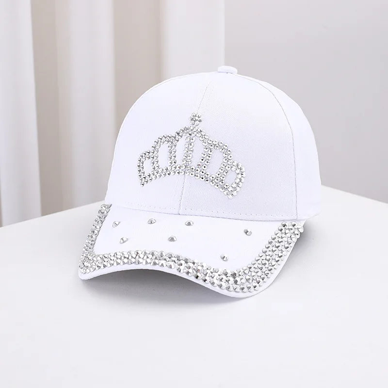 Berretto Da Baseball Parasole Unisex In Cotone Con Corona Diamanti Estivo Casual Moda Uomo Donna