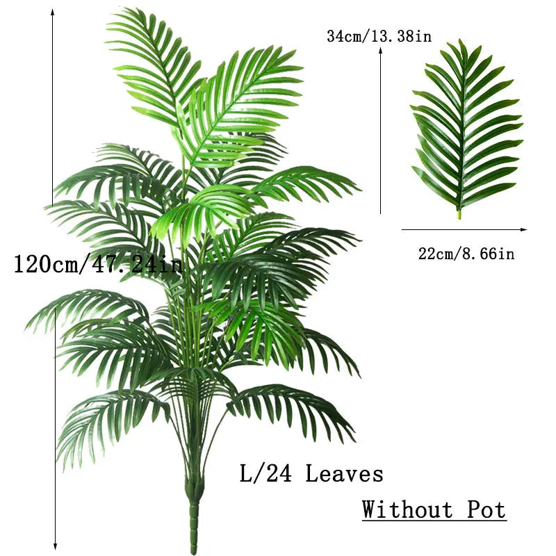 Palma Tropicale Artificiale Grande 90-120 cm Con Foglie Monstera In Plastica Per Decorazioni Casa Giardino Matrimonio