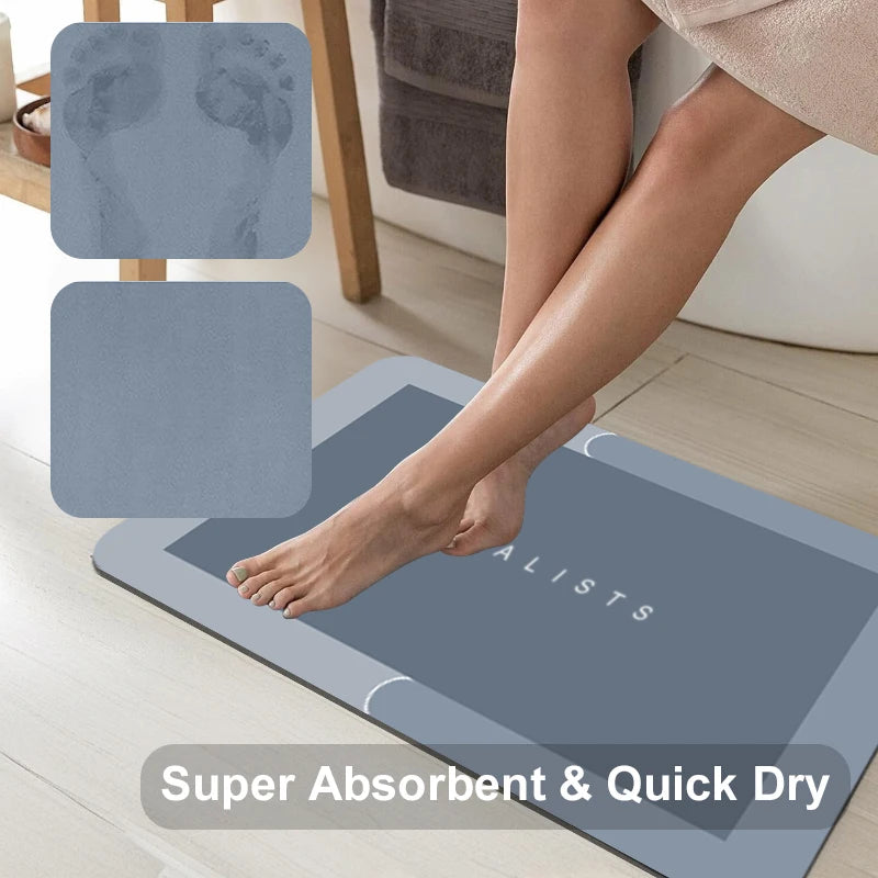 Tappetino Diatomite Super Assorbente Per Bagno Antiscivolo Asciugatura Rapida Lavabile 1Pezzo Zerbino Decorazione Casa
