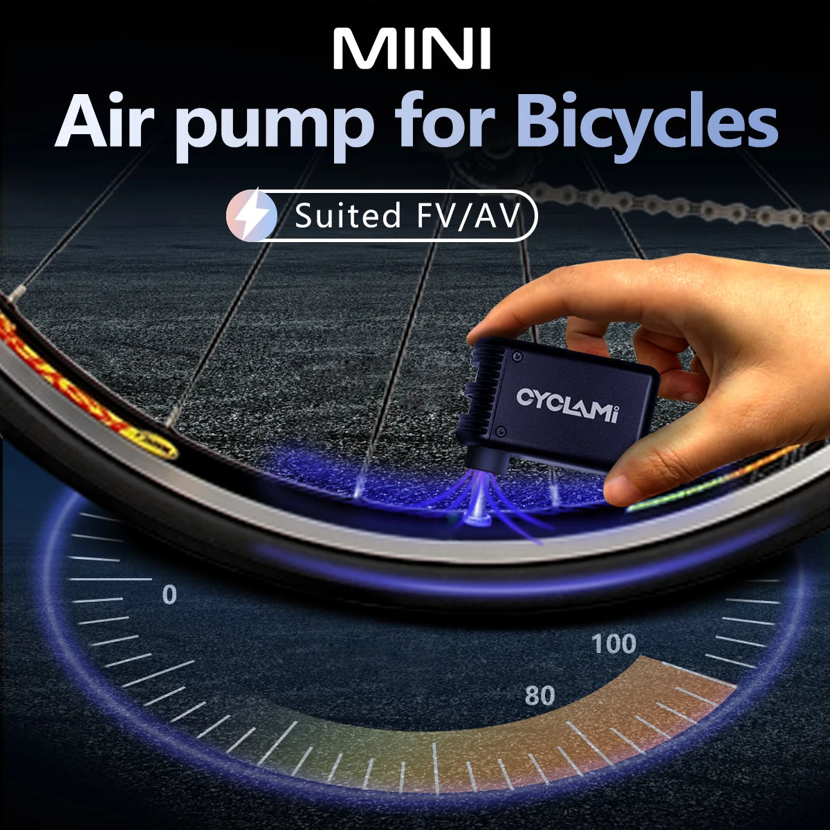 Cyclami A2 Mini E Pompa Portatile Per Bicicletta Senza Fili Con Valvola Presta Schrader Per Ciclismo MTB Accessori Bici