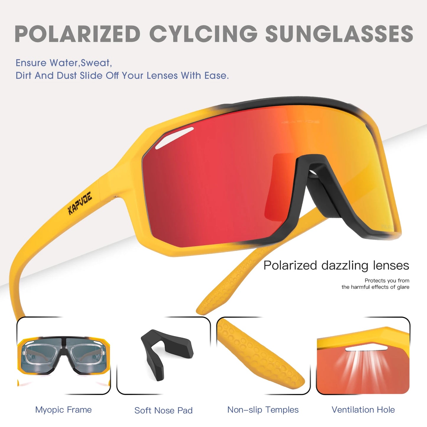 Occhiali Da Ciclismo Uomo Polarizzati UV400 Con Miopia Incorporata Telaio Leggero Per MTB Ciclismo All Aperto
