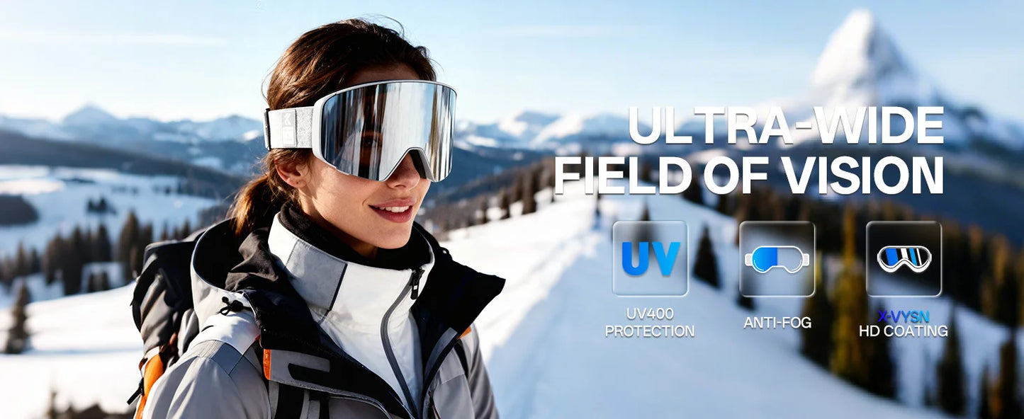 Occhiali Da Sci Fotocromatici KAPVOE Traspiranti Per Esterni UV400 Anti Appannamento Con Lenti Flip Per Neve E Snowboard
