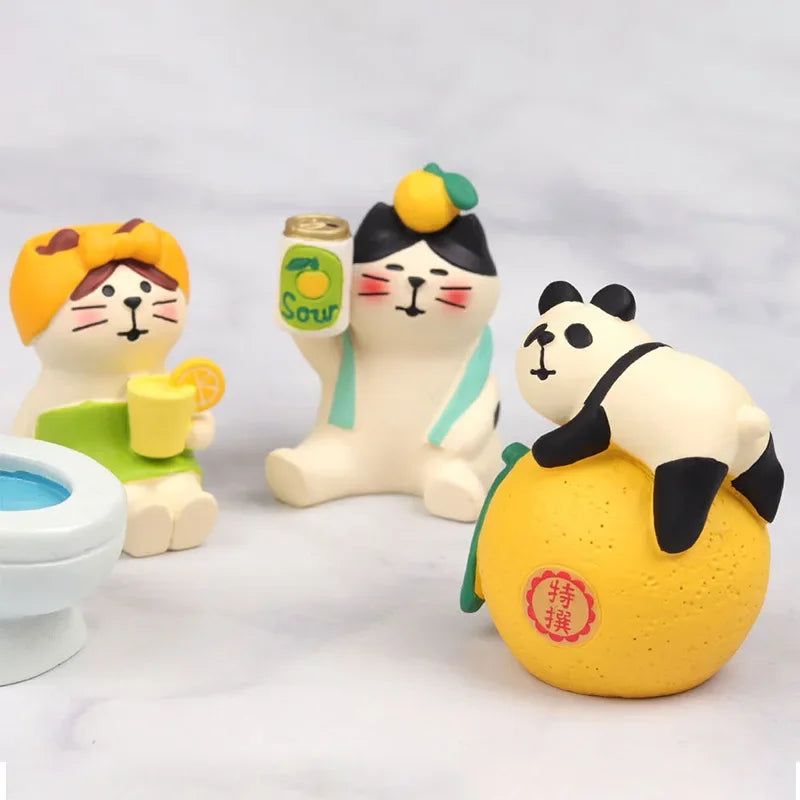 Gatto Limone In Resina Miniatura Pomelo Bath Series Decorazione Da Scrivania Regalo In Stile Giapponese Per Bambini 2024