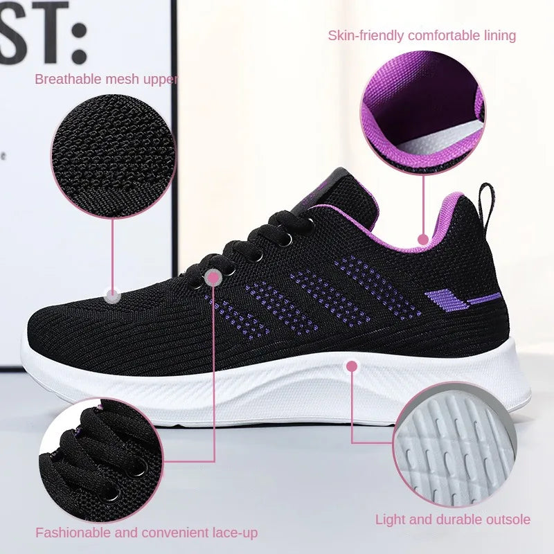 Scarpe da Ginnastica da Donna Traspiranti in Rete Monofacciale con Suola Morbida Ideali per Running e Allenamento