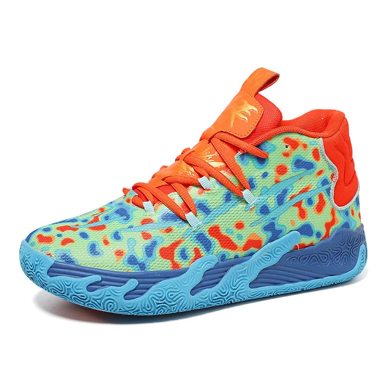 Scarpe Da Basket Da Uomo Allenamento Sul Campo Traspiranti In Mesh Antiscivolo Mid Cut Design Lussuoso